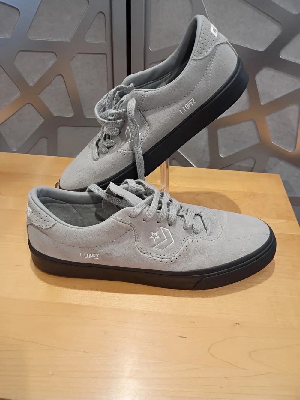 Converse CONS Lopez Suede Sneakers in Gray with Black Sole - Picture 13 of 14